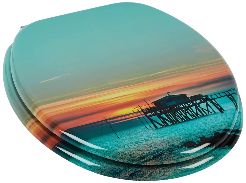 MSV MDF Toilet Seat - Blue Sunset Spirit Design