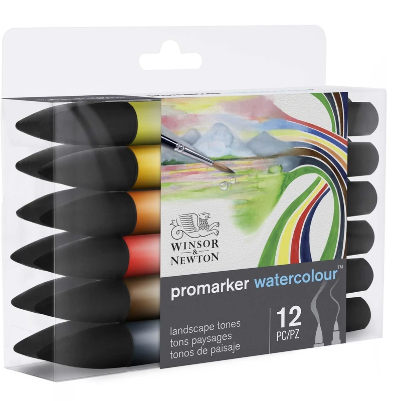 Winsor & Newton - Promarkers - Sets - Winsor and Newton - Promarker Watercolour 12 Set Landscape Tones