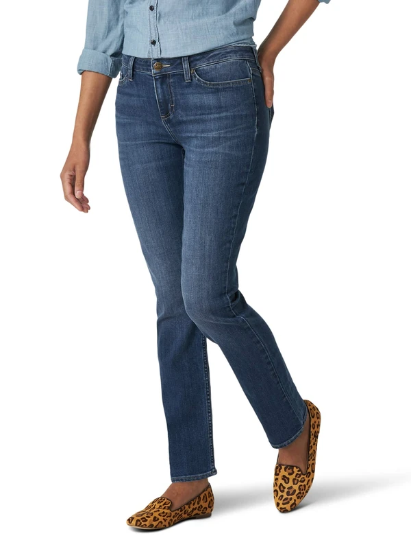 Lee Women's Regular Fit Straight Leg Jeans, Seattle, 12 Short