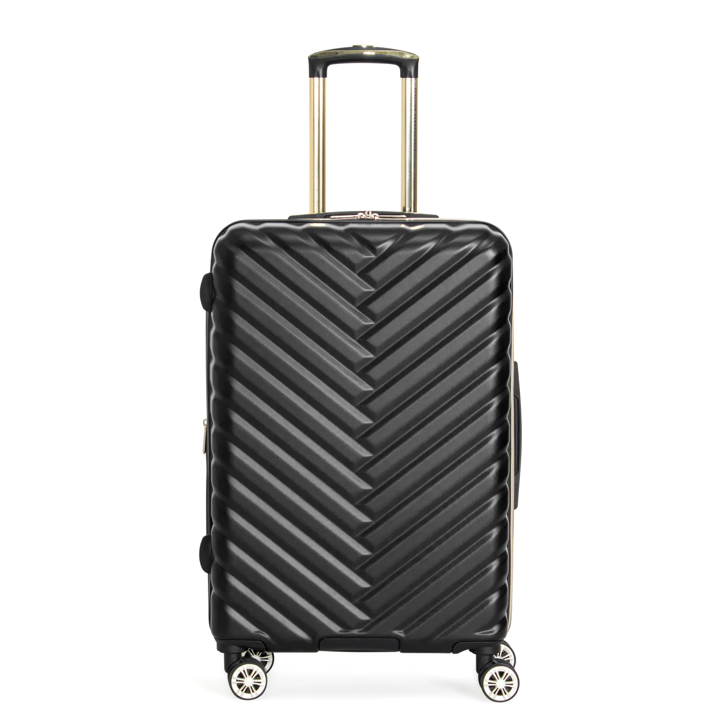 Kenneth Cole REACTION Women's Madison Square Hardside Chevron Expandable Luggage, Black, 20-Inch Carry On, Women's Madison Square Hardside Chevron Expandable Luggage