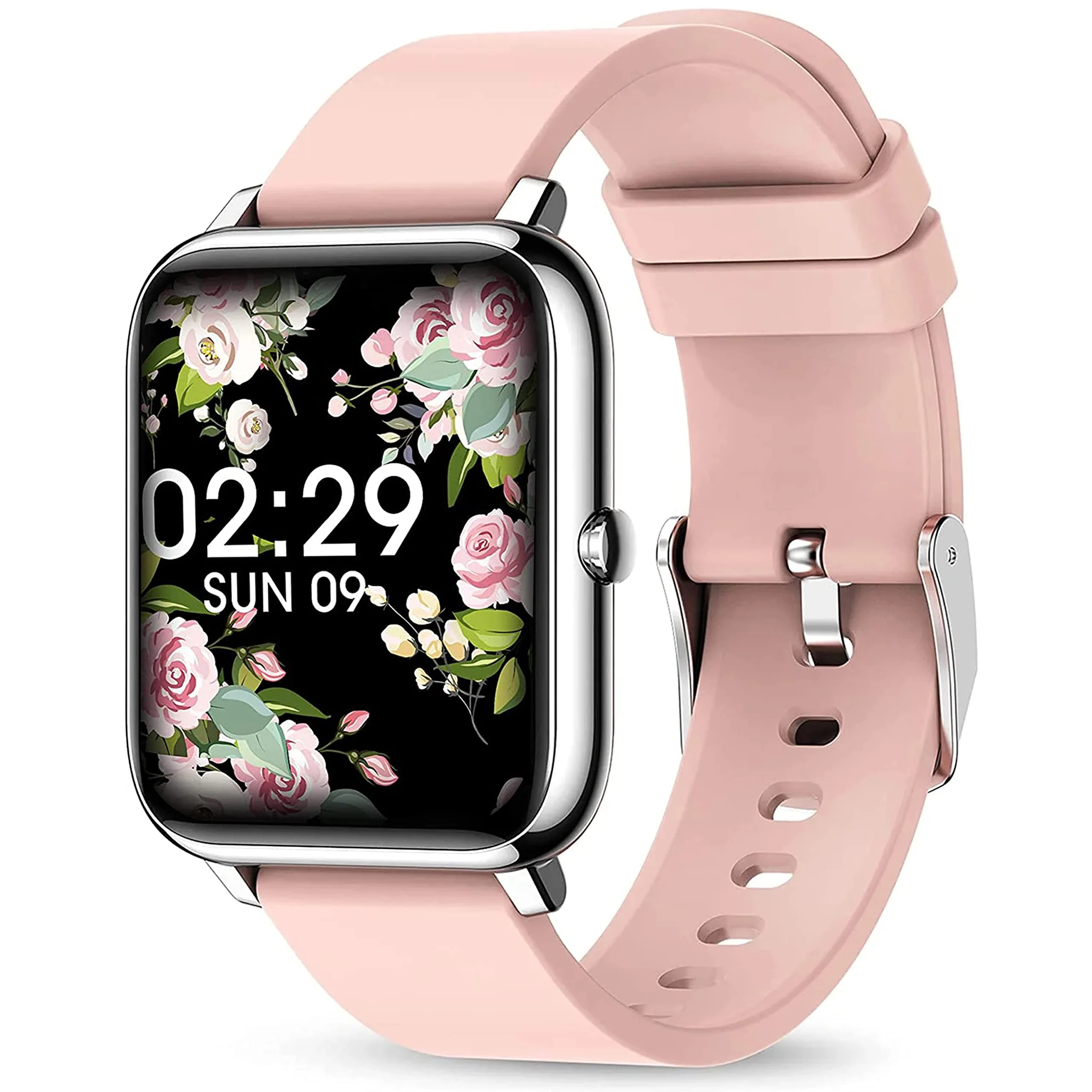 Popglory Smart Watch, 1.4'' HD 40mm Fitness Tracker with Blood Pressure, Heart Rate & Blood Oxygen Monitor, Smartwatch, Step Counter, Fitness Watch for Women Men Compatible with Android iOS