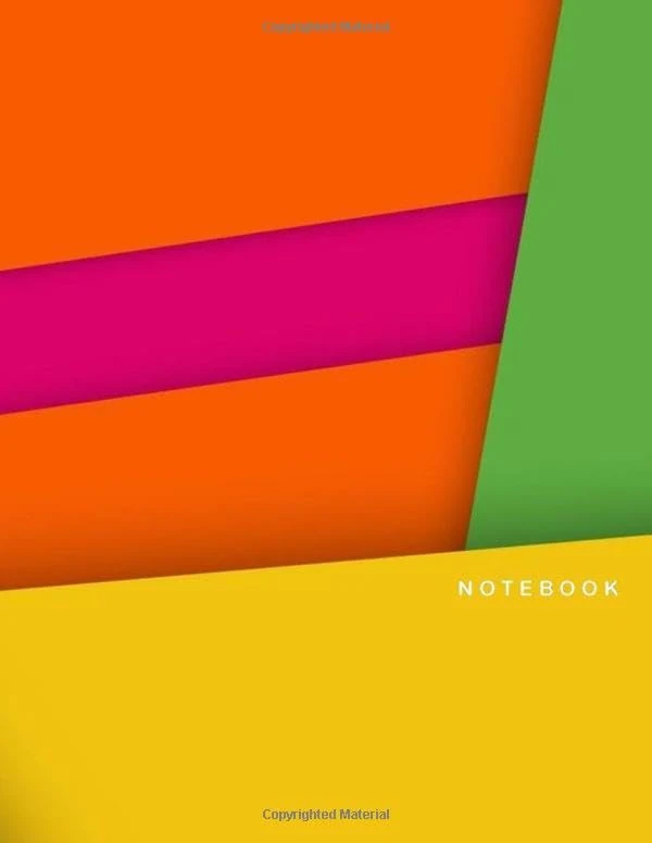 Notebook: Ruled Notebook Journal - Green Pink Yellow Orange Mix Cover - 122 Pages - Large (8.5 x 11 inches)