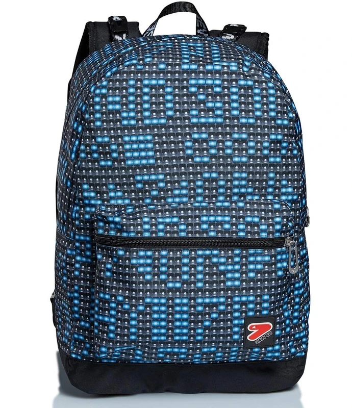 Seven The Double Ledwall, Unisex Reversible Backpack with LED Shoulder Straps - Kids, Blue, One Size