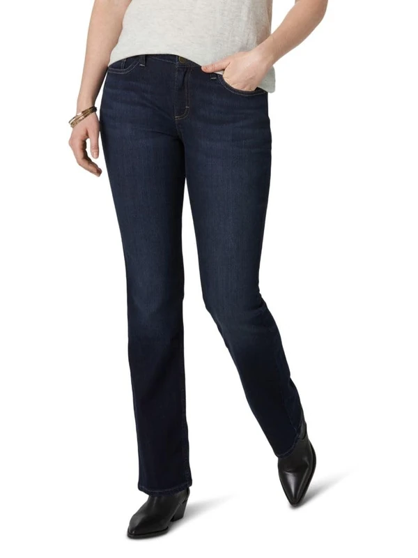 Lee Women's Misses Regular Fit Bootcut Jean, Blackout, 2