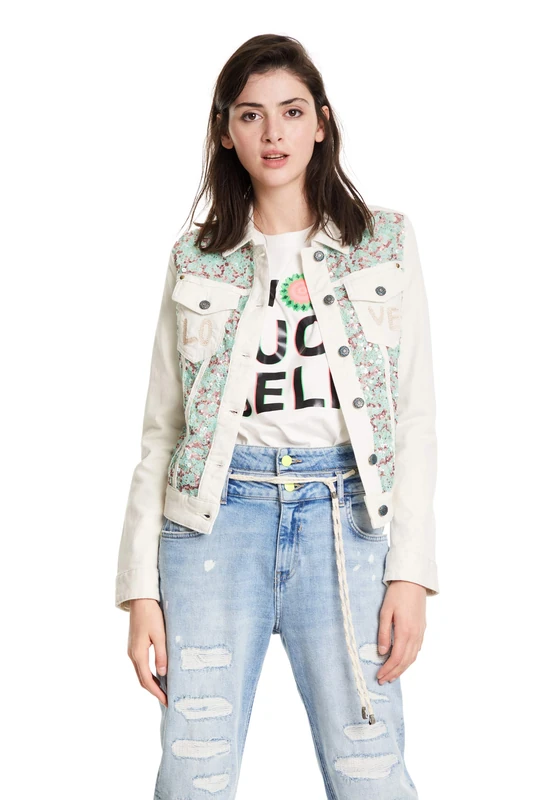 Desigual Women's 20SWEN07100136 Jackets, White, 44