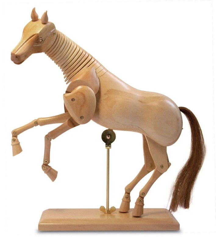 Honsell Model Horse Mannequin in Light Hardwood 30 cm with Finely Polished Finish, Colourful - Image 1