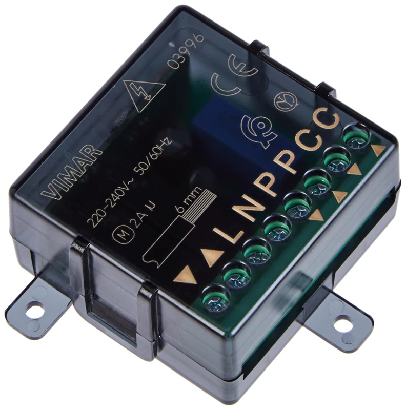 Vimar Quid 03996 Electronic Relay Module for Roller Shutters, Site Storage, Installation in Junction Boxes or Fruit Containers - Image 1