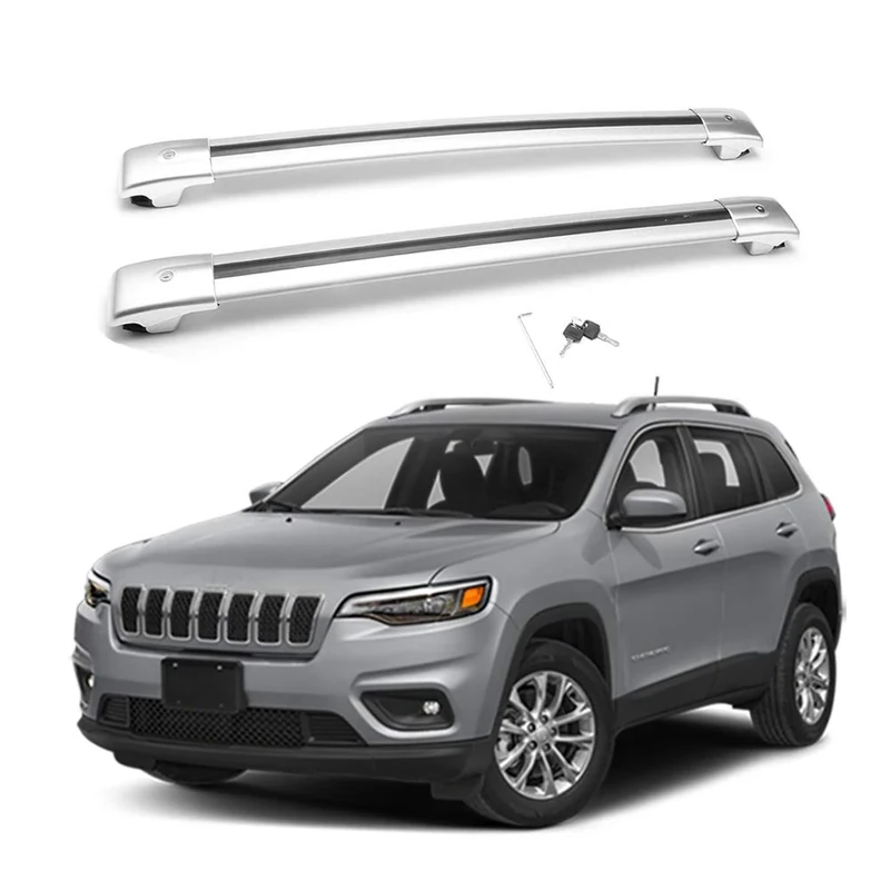 WANCAR Lockable Aluminum Top Roof Rack Crossbar Luggage Rack Cargo Rail for Jeep Cherokee 2014-2019(Doesn't Fit for Grand Cherokee!!)