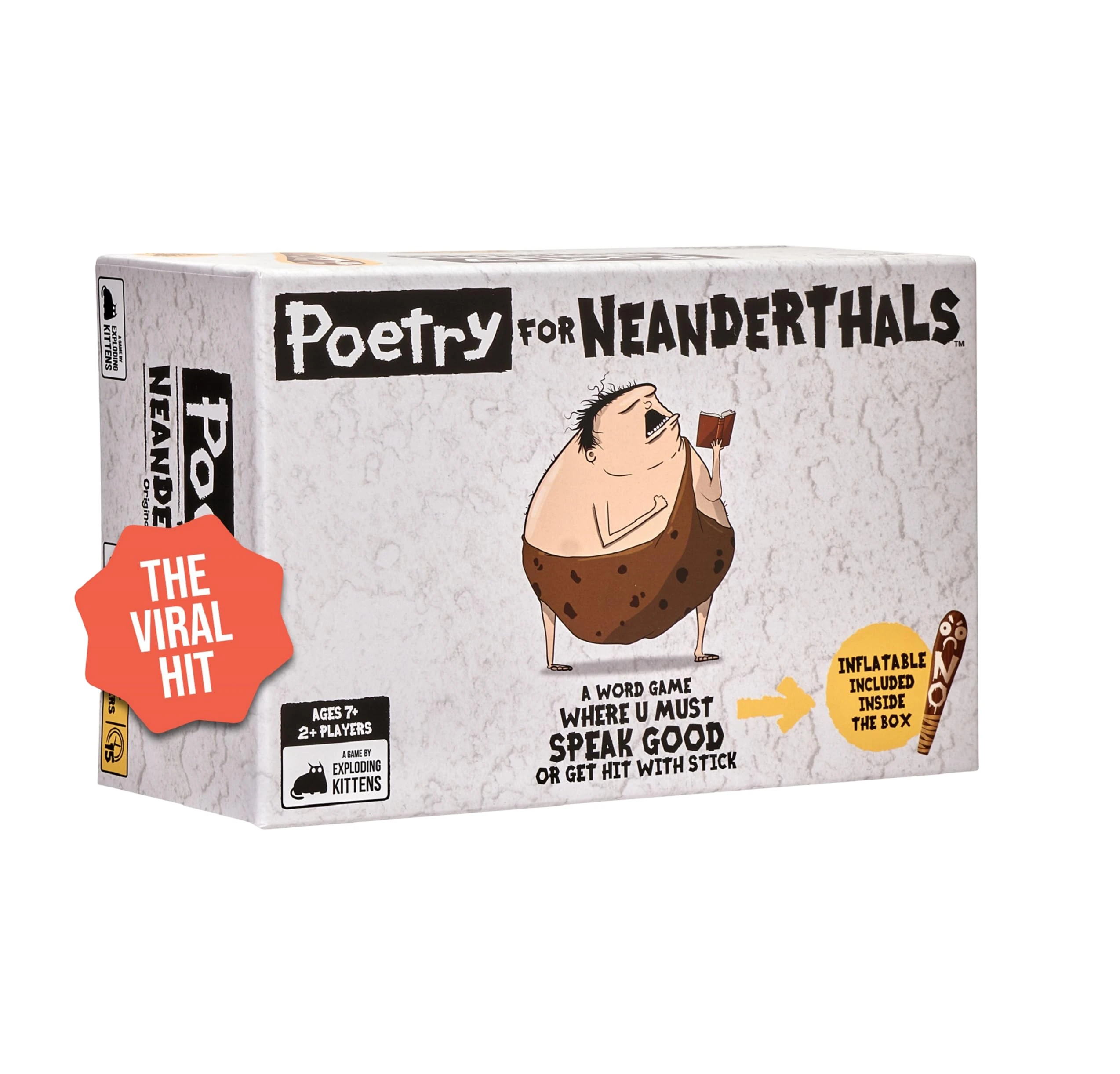Exploding Kittens - Poetry for Neanderthals - Competitive Word Guessing Game - Party Game, Ideal for Family Night, Kid and Adult, 2+ Players, Ages 7+, 15 Minutes to Play