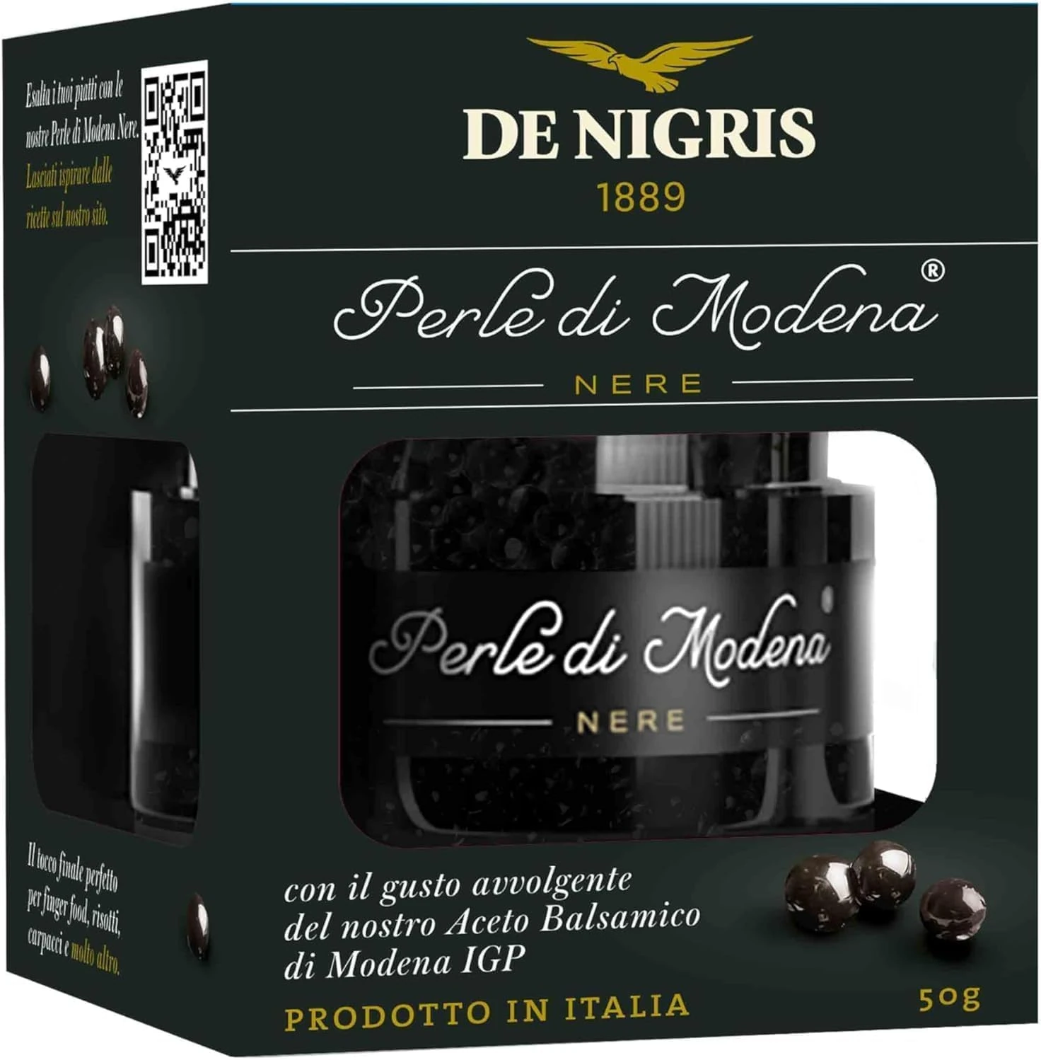Black Modena Bead with Drop of Aceto Balsamico | De Nigris 1889