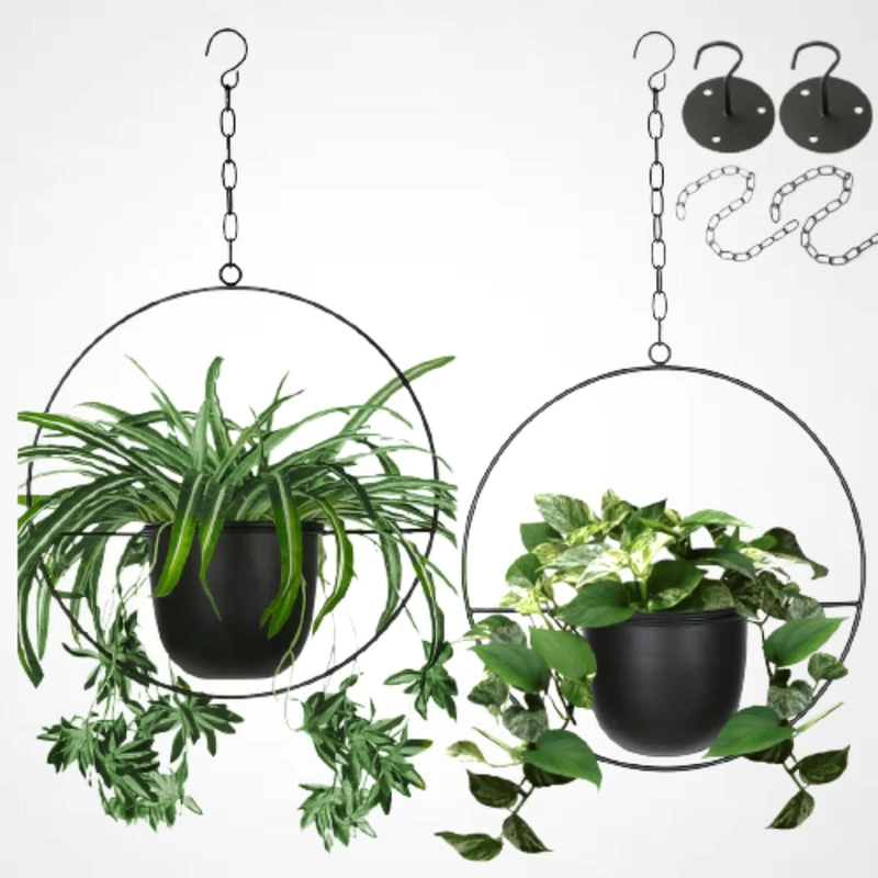 Shineloha Hanging planters, Iron, Black