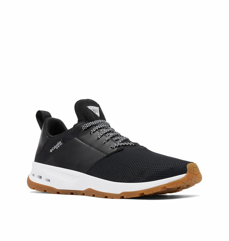 Columbia Mens Tamiami PFG Boat Shoe, Black/White, 12 US