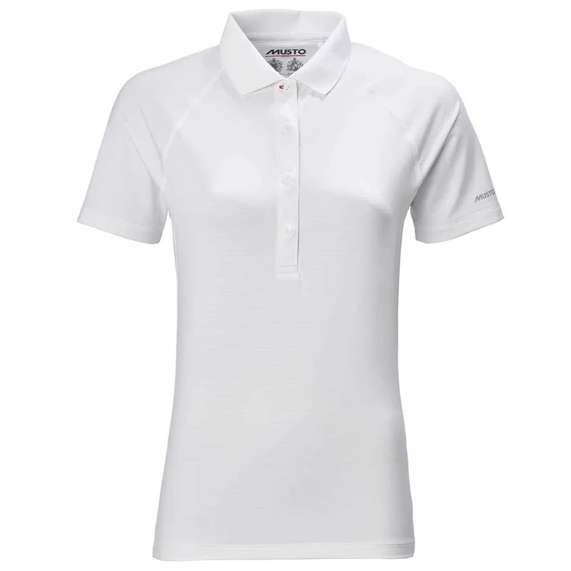 Musto Womens Evolution Sunblock Polo 2.0 - White - Long Sleeve - Made to greatly enhance comfort when active - Ribbed