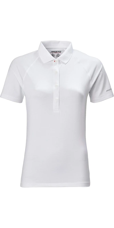 Musto Womens Evolution Sunblock Polo 2.0 - White - Long Sleeve - Made to greatly enhance comfort when active - Ribbed