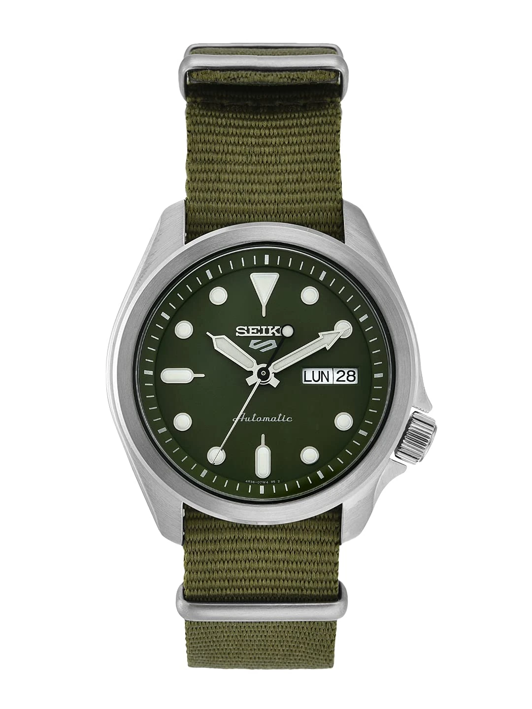 Seiko 5 Men's Sports Green Dial Green Nylon Strap SRPE65K1
