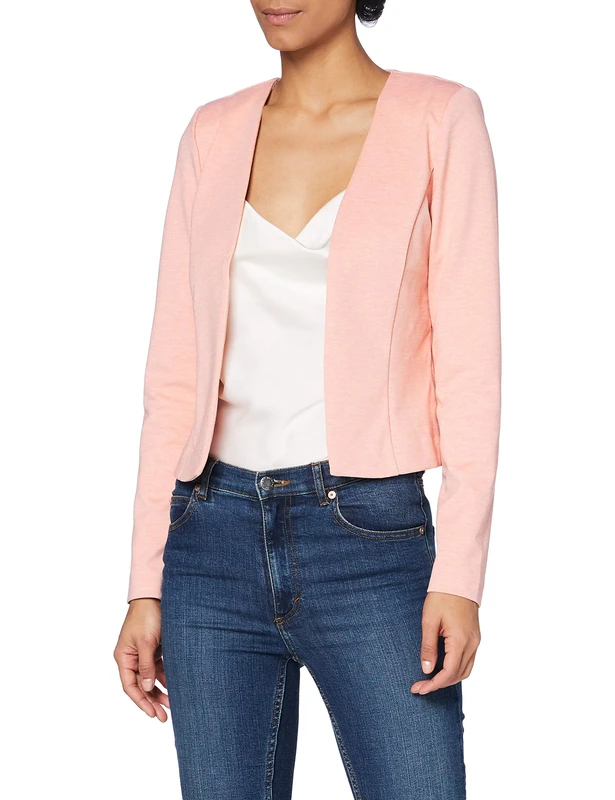 ICHI IHKATE Short BL Women's Blazer Short Blazer Jacket Short Blazer with Stretch, Rose Smoke Melange (1415061), 10