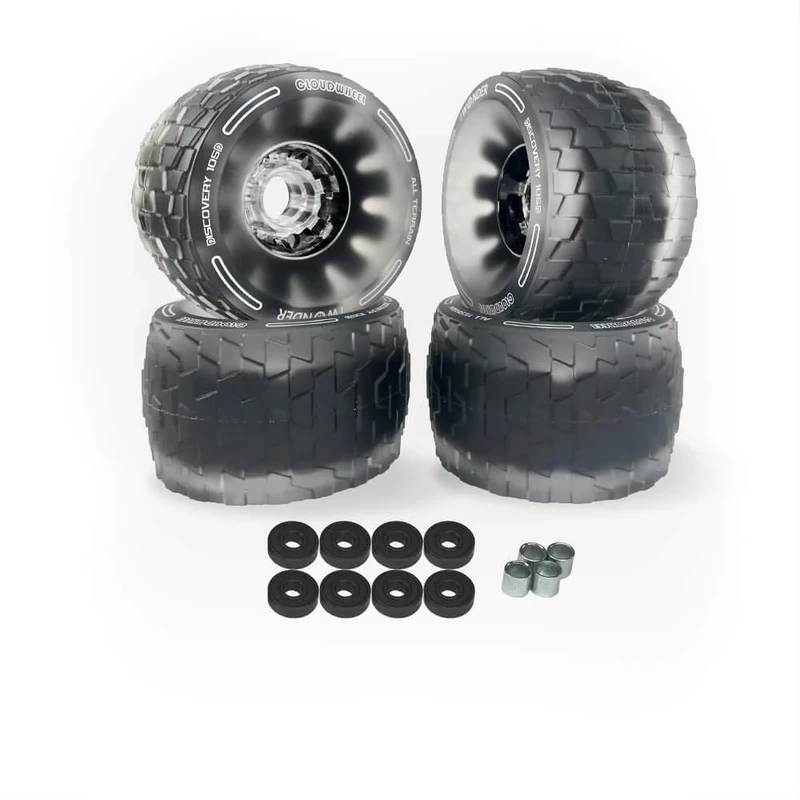IWONDER Cloud Wheel 105mm Discovery Electric Skateboard Wheels Patented Damping Foam Core All Terrain Off Road 78A Translucent Urethane Longboard Wheels（Not Applicable to Hub Motor