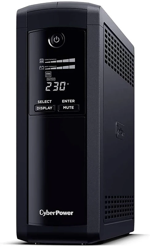 CyberPower VP1600EILCD Value PRO 1600va/960w Tower LCD UPS, 8xIEC Outlets and AVR, Black