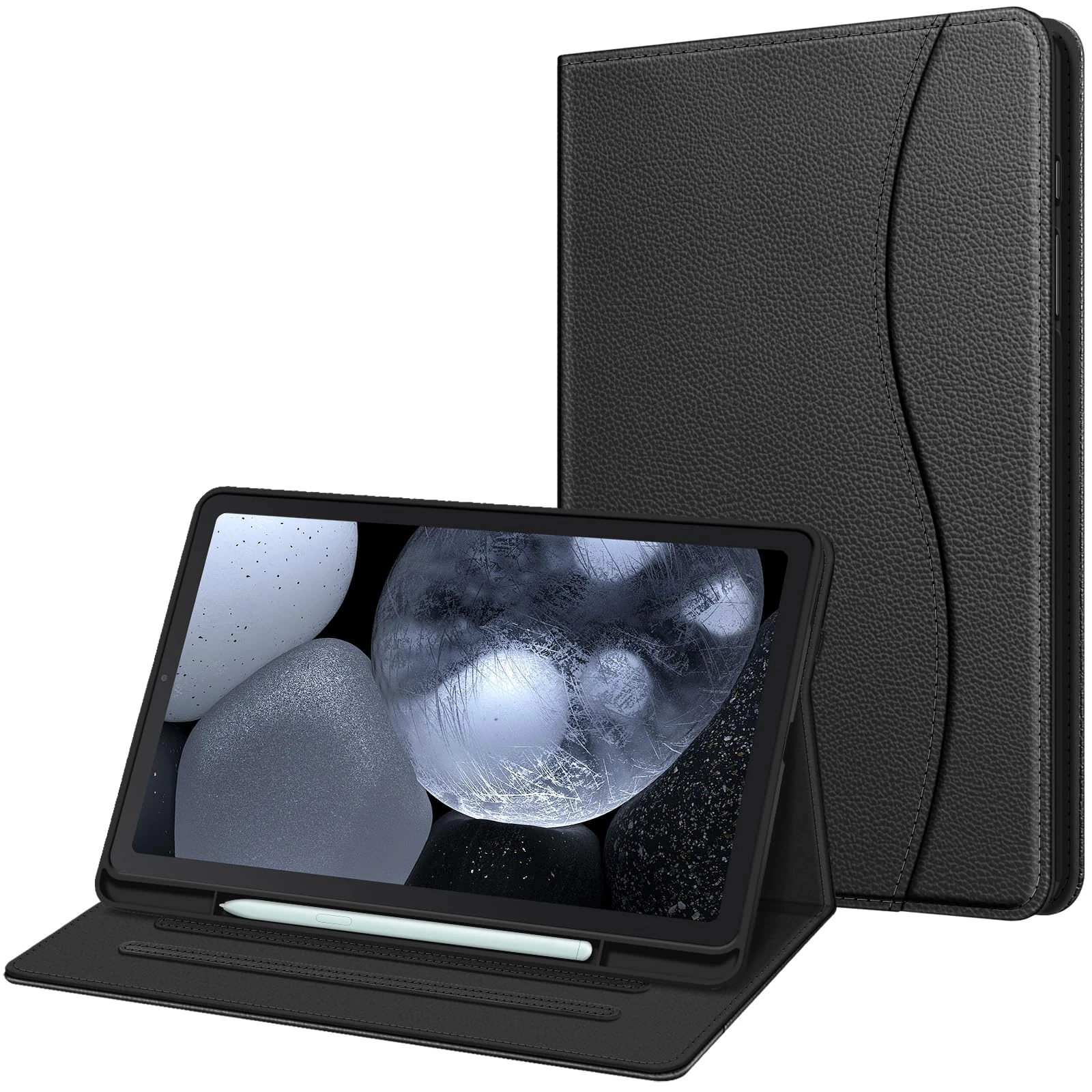 FINTIE Case for Samsung Galaxy Tab S6 Lite 10.4 Inch 2024/2022/ 2020 with S Pen Holder, Multi-Angle Viewing Soft TPU Back Cover with Pocket Auto Wake/Sleep, Black