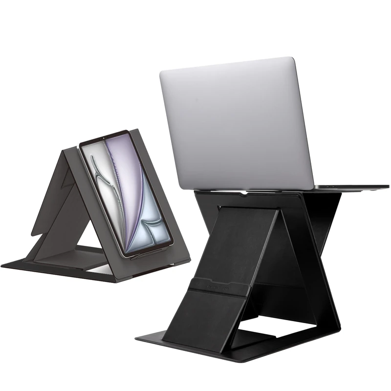 MOFT Z Laptop Stand for Desk, Slim Adjustable Laptop Riser Foldable Laptop Holder, 4 Sitting Modes, Compatible with Most Laptops Up to 17", Hold up to 22 lbs (Black)