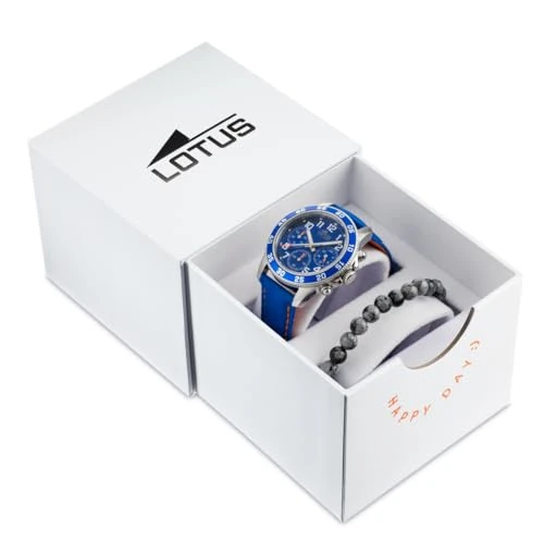 LOTUS Watch for Children 18581/6 Junior Collection Silver Stainless Steel case Blue Leather Strap, Blue, Strap.