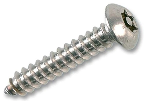 Duratool TPTBS4238 Stainless Steel Button Tamperproof Torx Self Tapping Screw, M4.2 x 38mm, Pack of 100