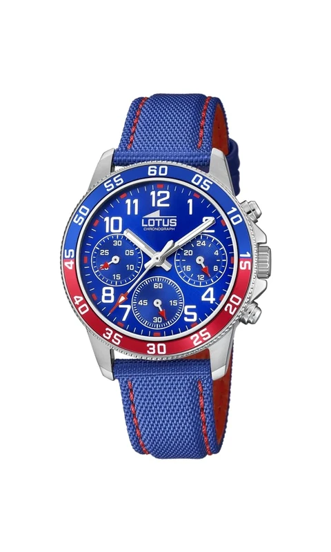 LOTUS Junior Collection Watch Model 18581/4 Case 36mm Blue Leather Strap for Cadet, Single-Coloured, Classic
