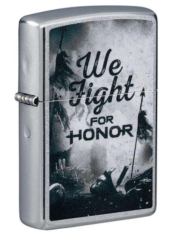 ZIPPO For Honor, Street Chrome - Petrol Storm Lighter, Refillable, in Product Packaging - Image 1