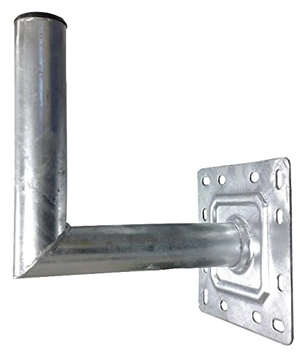 PRO SIGNAL Heavy Duty Satellite Mounting Bracket – 2" x 350mm Galvanised Steel Aerial Bracket with 180mm x 180mm Wall Plate – AE3922