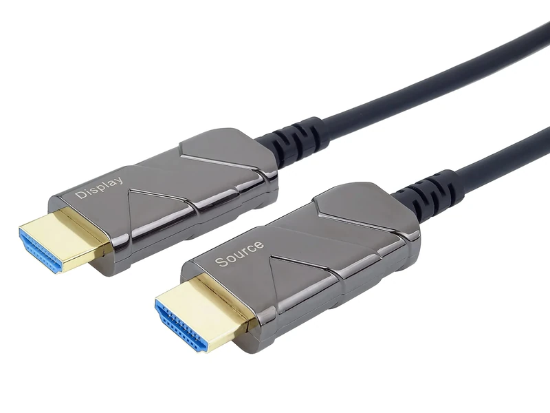 PremiumCord 8K Optical Active Ultra High Speed HDMI 2.1 Fiber Optic Cable 48Gbps HDMI 2.1 3D EDID ARC Video Resolution 8K@60Hz Gold Plated Length 25m