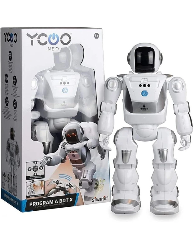 SilverLit 40CM Tall Huge Programme-A-Bot X, Large Gigantic Robot Kids Toy Interactive Walking, Gliding, Dancing Toy Robot 48 Commands, LED Facial Expressions and Sounds, Robots for Kids 5, 6, 7, 8