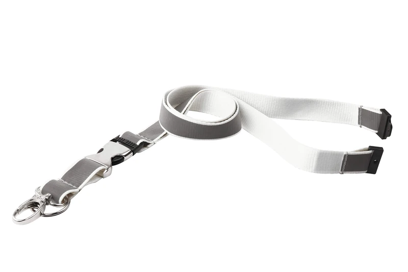 Tarifold Fr 200532 – Reflective Lanyard for ID Badge | Detachable Neck Strap with Badge Holder, Key Holder, White/Grey (55cm, Pack of 10 Pieces) - Image 1