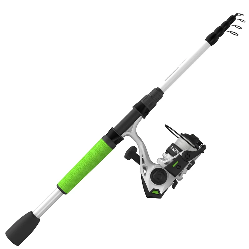 Zebco Roam Green 6-Foot Telescopic Spinning Fishing Rod and Reel Combo, Pre-Spooled with 8-Pound Line