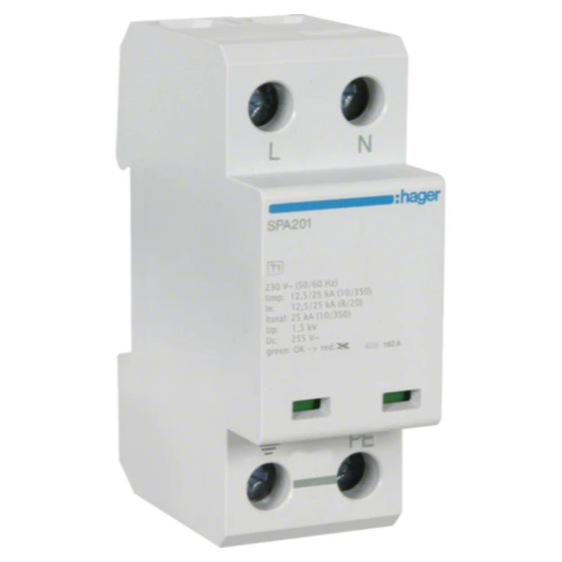 Surge Limiter (SPA201) 2P 2 Monobloc Module Type 1+2 12.5kA Up<1.5kV