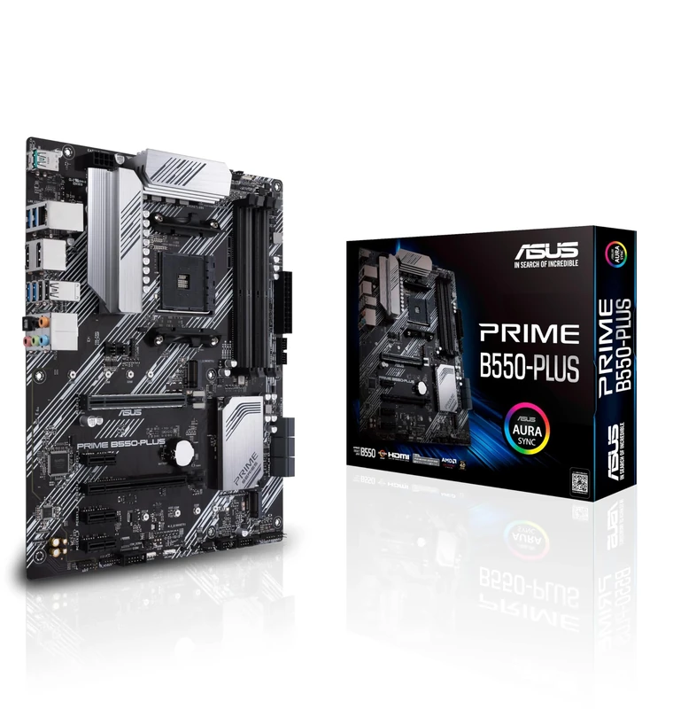 ASUS PRIME B550-PLUS - Motherboard - ATX - Socket AM4 - AMD B550 Chipset - USB-C Gen2, USB 3.2 Gen 1, USB 3.2 Gen 2 - Gigabit LAN