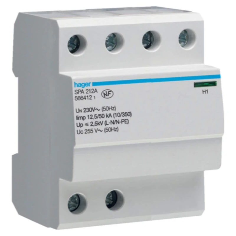 Surge Limiter (SPA212A) 2P 4 Module Monobloc Type 1 12.5kA Up<2.5kV