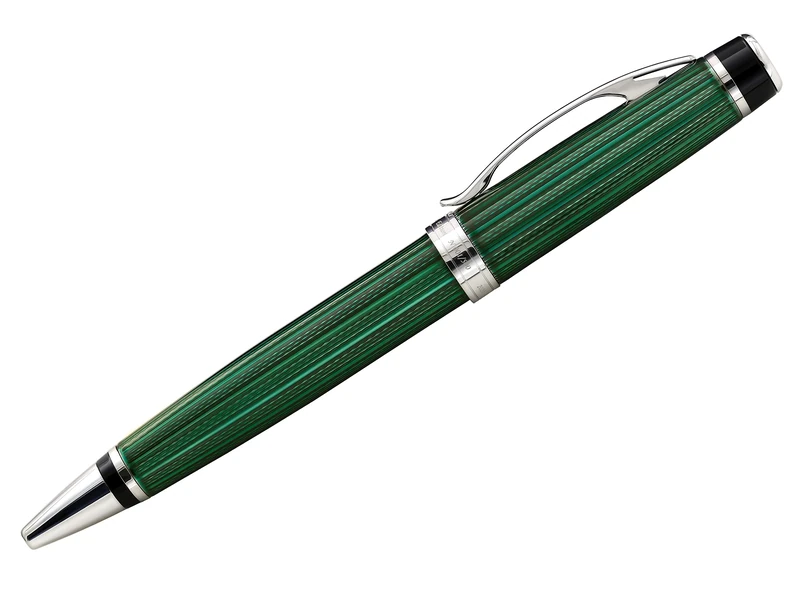 Xezo Incognito Twist Ballpoint Pen - Forest Green Platinum