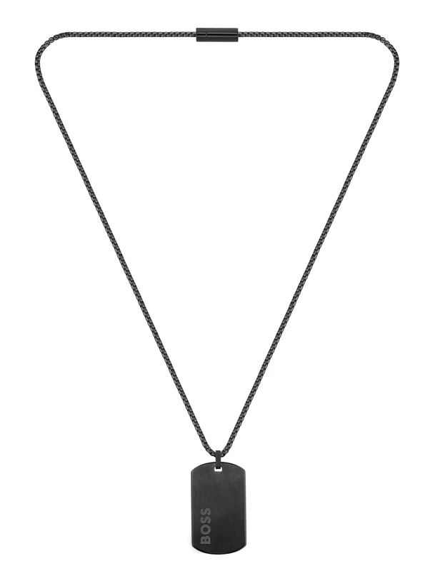 BOSS Jewelry Men's ID Collection Pendant Necklace with Black Ion Plating (IP) - 1580052