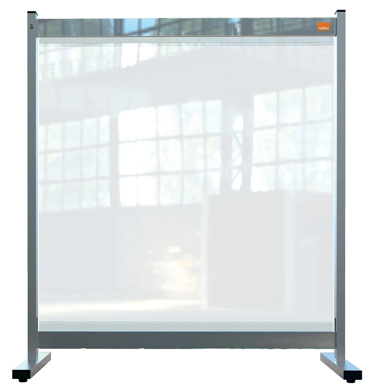 Nobo Desk Screen, 1.65 m High Clear PVC Desk Divider, Premium Plus, 770 x 860 mm, 1915547