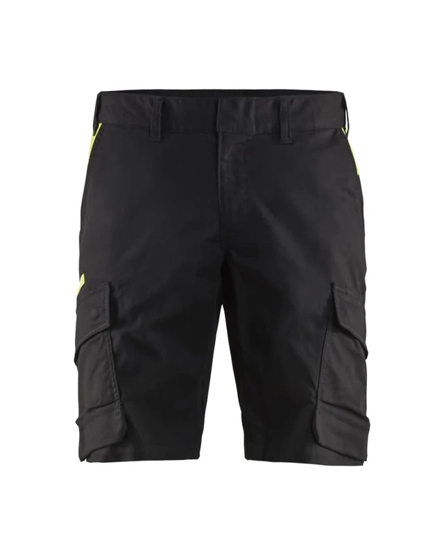 Blaklader 144618329933C44 Industrial Stretch Shorts, Black/Yellow, Size C44