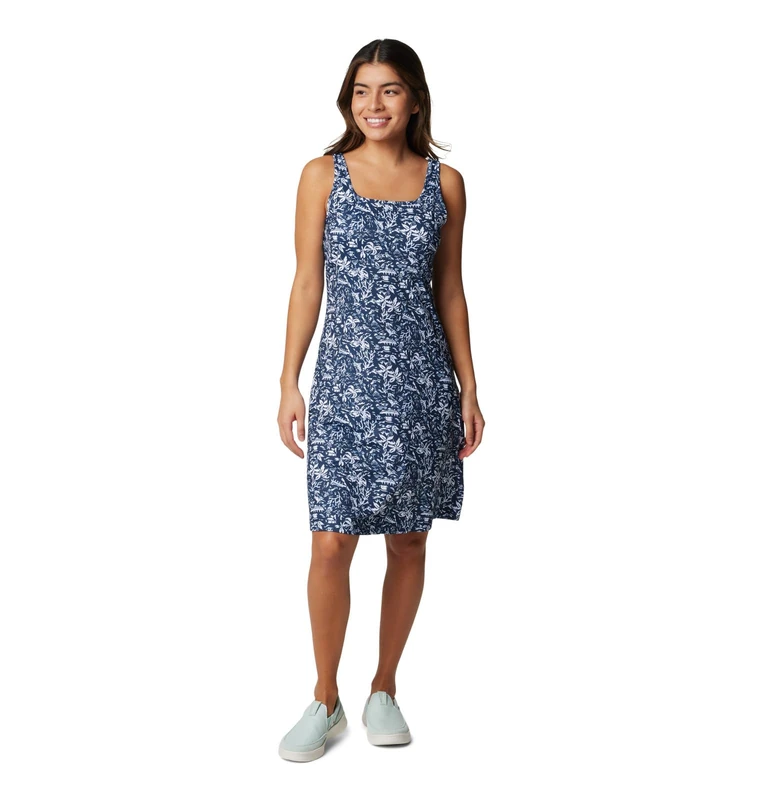 Columbia Women's Freezer III Dress, UV Sun Protection, Moisture Wicking Fabric, Collegiate Navy Kona Print, Small