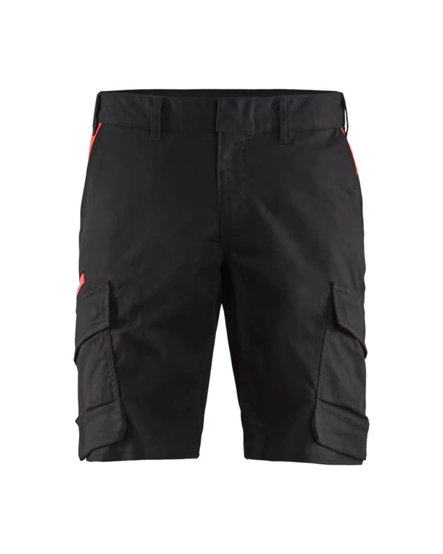 Blaklader 144618329956C58 Industrial Stretch Shorts, Black/Red, Size C58