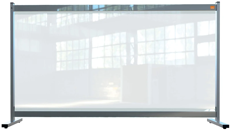 Nobo Desk Screen, 1.65 m High Clear PVC Desk Divider, Premium Plus, 1470 x 860 mm, 1915548