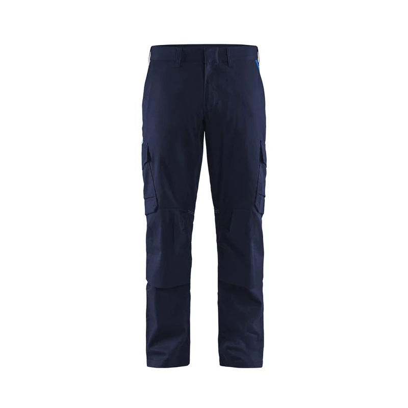 Blaklader 144818328985C64 Industrial Stretch Work Trousers with Knee Pad Pockets Navy Blue/Cornflower Size C64