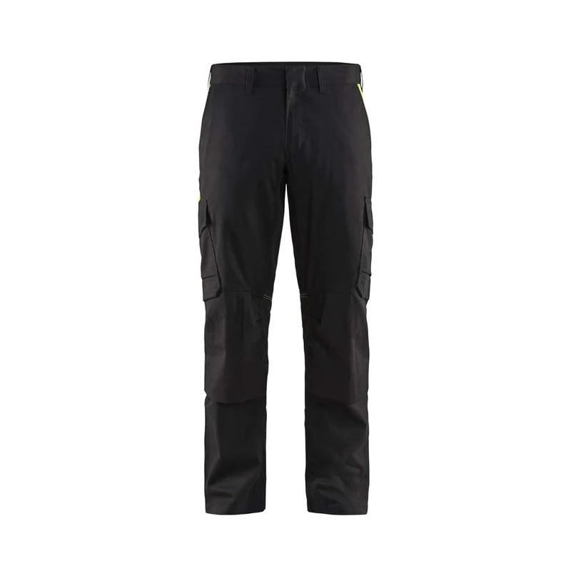 Blaklader 144818329933C144 Industrial Stretch Work Trousers with Knee Pad Pockets, Black/Yellow, Size C144