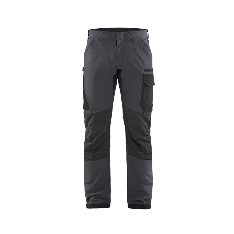 Blaklader 142216459699C148 4-Way Stretch Service Work Trousers, Medium Grey/Black, Size C148