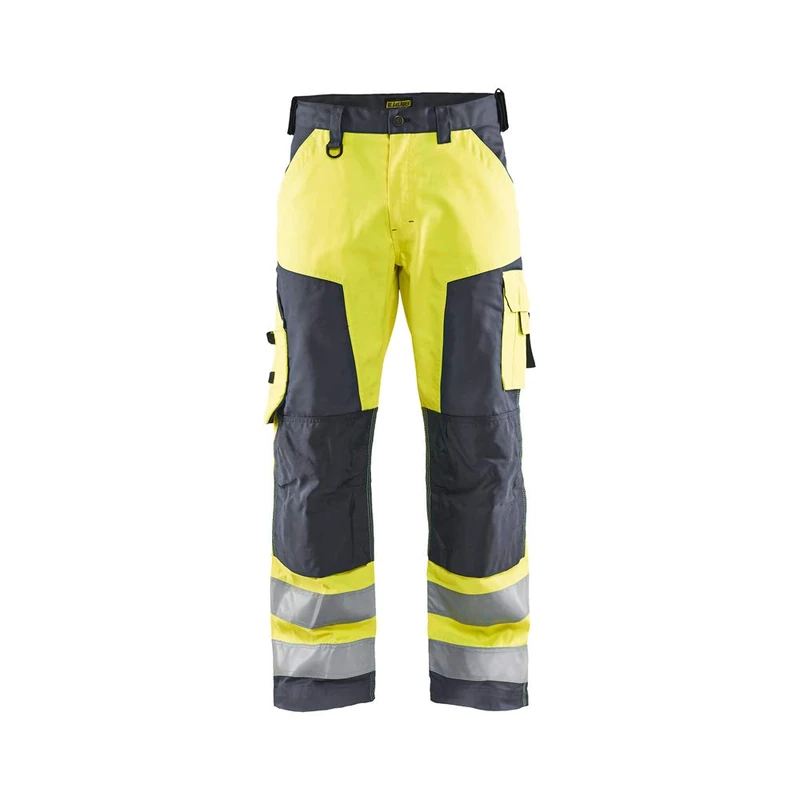 Blaklader 156618113396D92 Work Trousers without Nail Pockets, High Vis Yellow/Medium Grey, Size D92