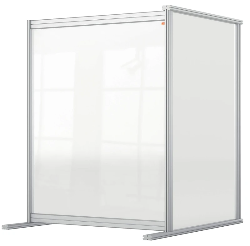 Nobo Clear Acrylic Desk Divider, 1.4 m High, Free Standing Screen System, Premium, Plus 800 x 1000 mm, 1915497