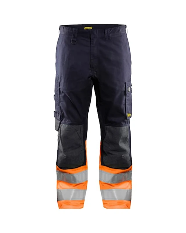 Blaklader 148815138953D124 Multinorm Inhärent Work Trousers, Navy/Orange, Size D124