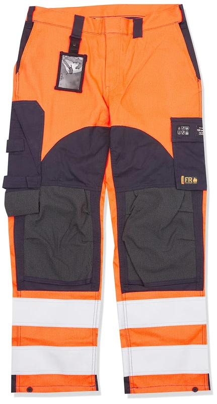 Blaklader 158815135389D124 Multinorm Inherent Work Trousers, High Vis Orange/Navy, Size D124